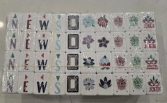 Luxury American Mahjong Set 160 Engraved Acrylic Tiles Gray&Blue. Fast Shipping