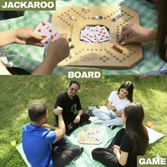 Jackaroo Board Game – 2-4 Player Cards and Marbles Board Game – Marble Chase …
