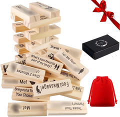 48Pcs Super Naughty Block Tower Game, Couple Adult Valentine Tumbling Tower Bloc