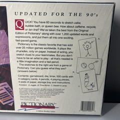 Vintage 1993 Milton Bradley Pictionary Board Game New Sealed Updated For 90s