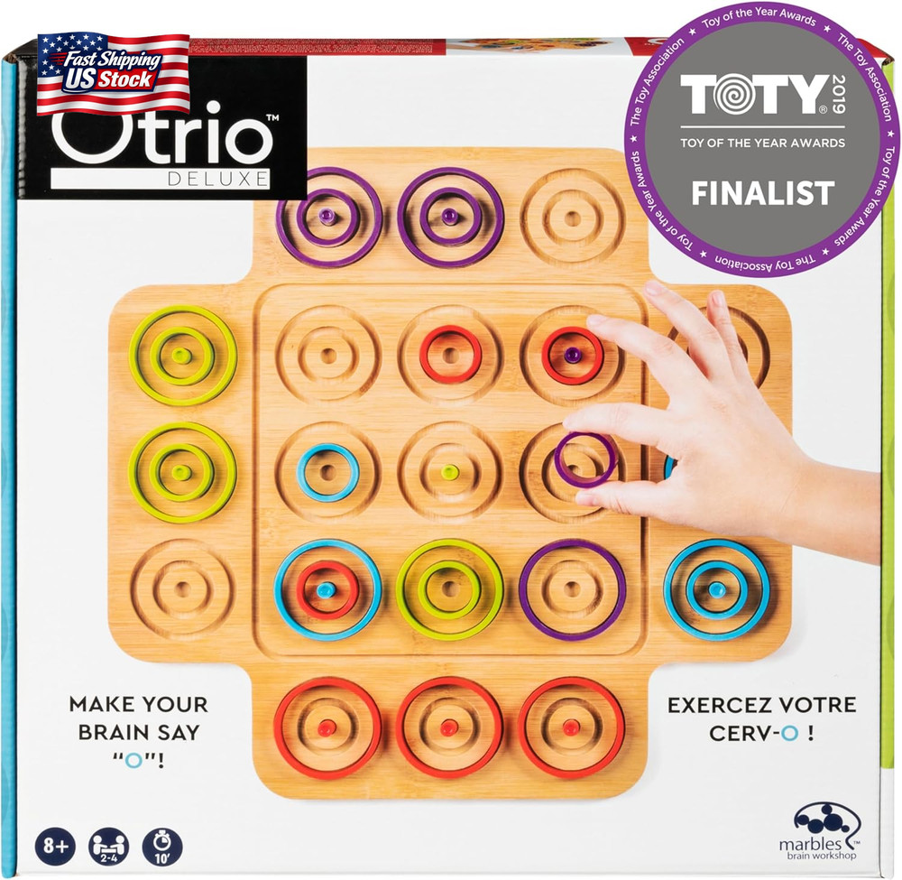 Spin Master Games, Otrio Wood Strategy Game, Interactive Puzzle Game, STEM Activ