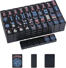 American Mahjong Tiles (1.2”,Tiles Only), 166 Mahjong Tile Set with Black Color