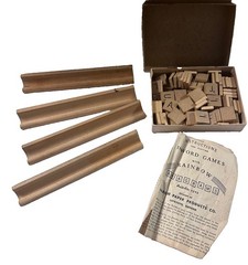 Vintage Built Rite Rainbow Anagrams Box, Manual, 4 Wood Racks + 99 Wood Tiles