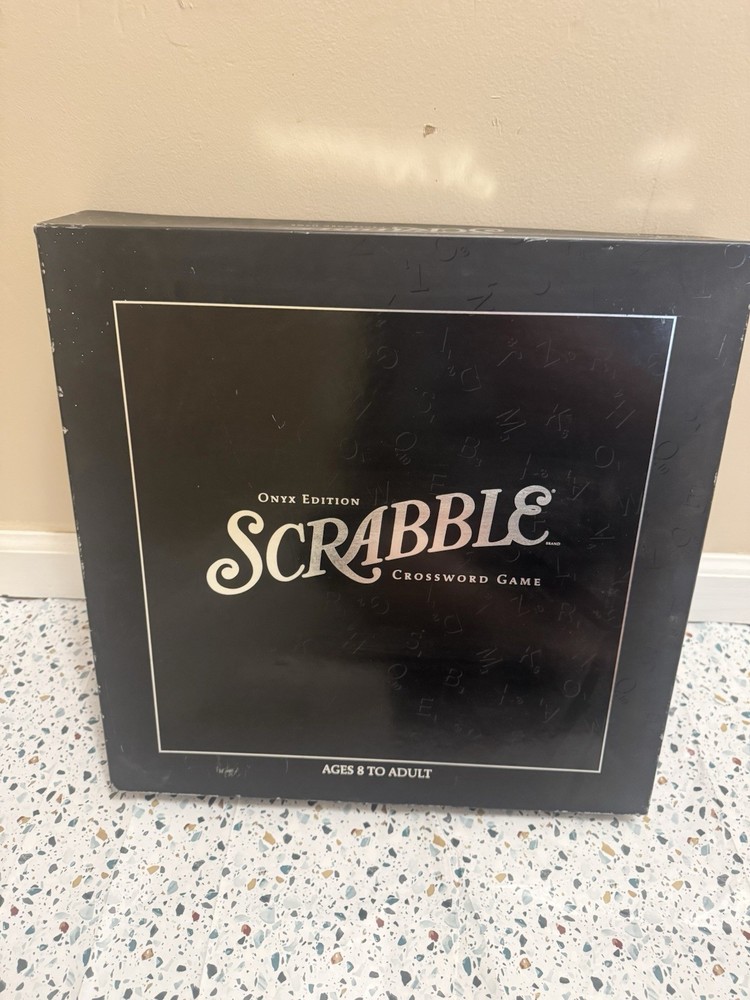 Scrabble Crossword Game Onyx Edition Parker Bros Complete 100% Rotating Board