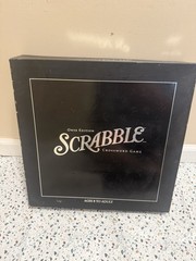 Scrabble Crossword Game Onyx Edition Parker Bros Complete 100% Rotating Board