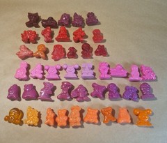 Gogo’s Crazy Bones VINTAGE BULK LOT Figures Clear Glitter Sports