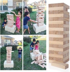 Outdoor Games Giant Tumble Tower (Stacks to 4+ Feet), Large Tumbling Timber, …