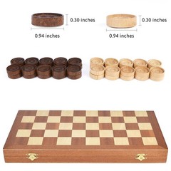 15inch Checkers Folding Wooden Game Set, 100 Square Checkerboard Internationa…