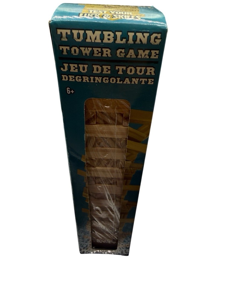 TUMBLING TOWER GAME 72 BLOCKS, WHAT A FUN GAME 2 TO 4 PLAYERS NEW IN BOX 8X2X2″