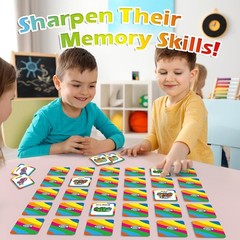48 Pcs Vehicle Memory Match Game for Kids 3-6, Educational Flash Cards, Toddler