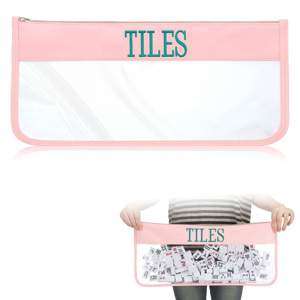 1 PCS Mahjong Bag – Empty Mahjong Tiles Bag Only with Zippered & Letters, Cas…