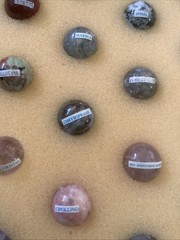 Authentic Models Semi-Precious Solitaire Game 36 Handmade Marbles In Box