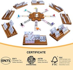 Mexican Train Dominoes Set with 8 Holders, Double 12 Dominos Set for Adults, …