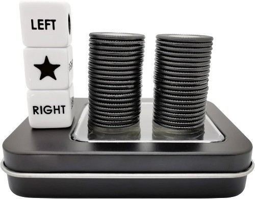 Left Right Center Dice Game Prime Set with 3 Dices + 40 Chips.Left on The Produc