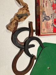 VINTAGE Antique PITCH EM Game of Indoor Horse Shoes in Original Box