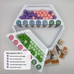 Wingspan Rotating Organizer All Expansion Token Egg Storage 6 Trays Dice Arena