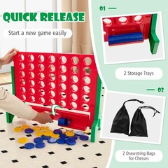 Jumbo 4-to-Score Connect Game Set – Giant Connect Four on Wall or Table with Bag