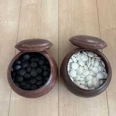 Japanese Go Stones White Black & Go Bowls for IGO Game Vintage Japan