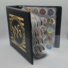 Vintage 1990s POGS Milk Caps Huge 174 Count Lot In Organized Sleeves And Binder