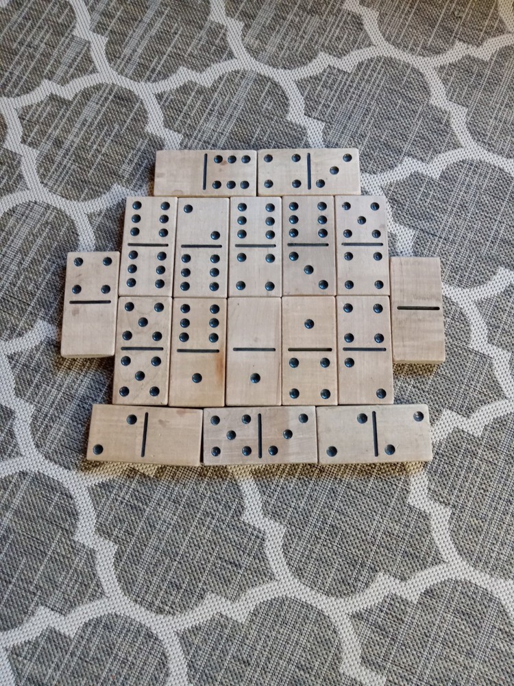 Large Wood Domino’s For Game Room 17 Pieces 5.5x3in