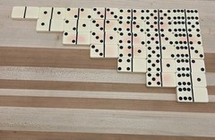 Puremco Marblelike Dominoes White Standard Double 6 WATERMELON No 616 Vintage