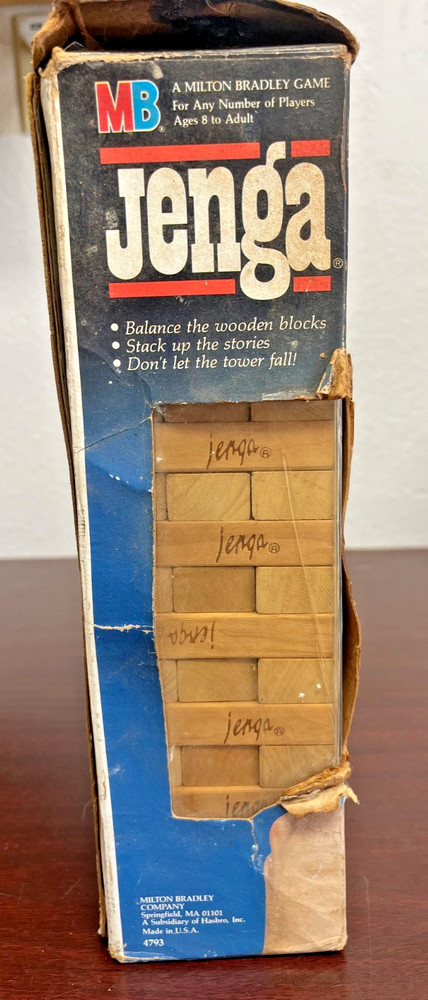 Vintage Milton Bradley Jenga Original Edition USA Made Complete Set