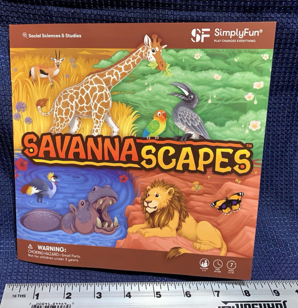 Simply Fun SavannaScapes Animal Boardgame EX/NM – Complete – Habitat and Ecology