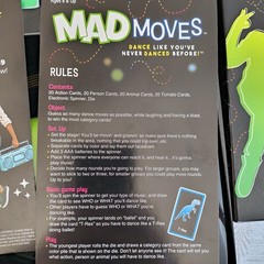 MAD MOVES GAME PLAY MONSTER DANCE LIKE YOU HAVE NEVER DANCED BEFORE Sealed Cards