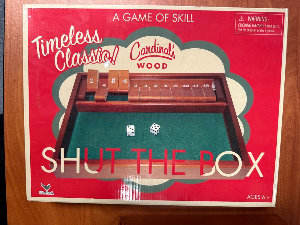 Cardinal’s Deluxe Wood Timeless Classic! Shut The Box Game