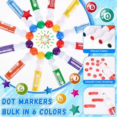 Bingo Daubers 72 Pack Mixed Colors Dot Markers Paint Dotters Craft Crtiin Bulk