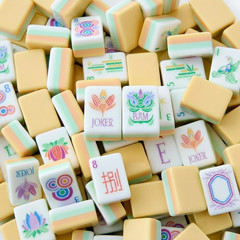 160Pcs 4-Layer Acrylic Yellow American Mahjong Full Set