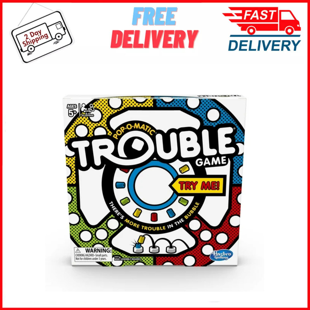 Hasbro Trouble Board Game, Board Game for 2 to 4 Players, for Kids Ages 5 and Up