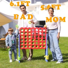 Jumbo 4 in a Row Game – Giant Connect 4 Set, Adjustable Height 2.5-3.5 FT, Indoo