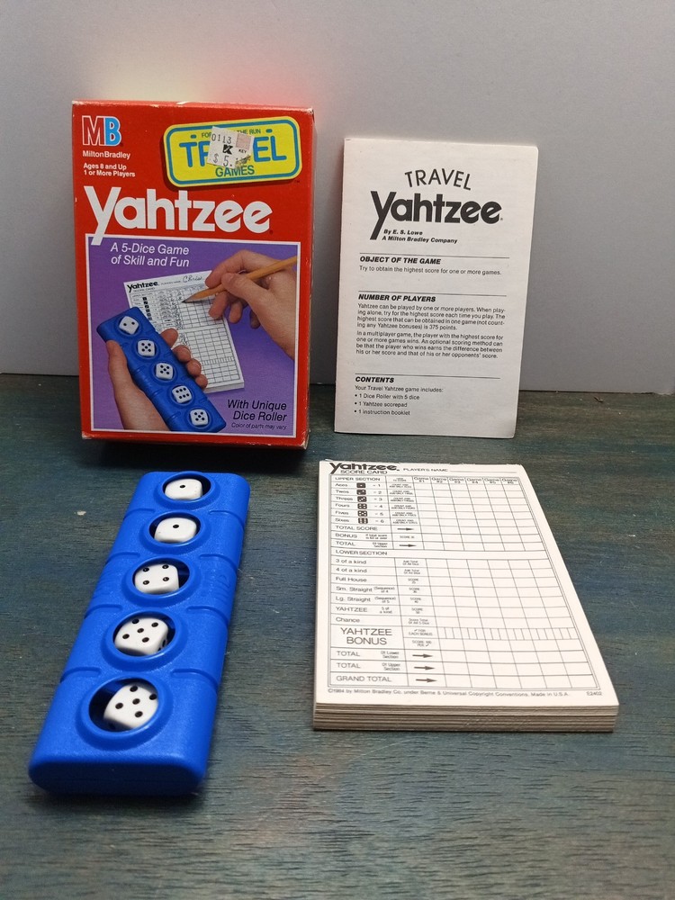 VTG 1989 Yahtzee Travel Game by MB Milton Bradley Age 8 & Up 1 or more players