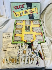 100% COMPLETE 1949 Vintage CLUE Board Game Parker Brothers Long Box Antique