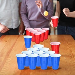 Cup Pong Game Set – 22 Plastic Party Cups & 4 Ping Pong Balls for Gifts