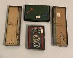 Vintage Table Top Games Bowling, Shuffle Board, Croquet & Horseshoes 4 Games