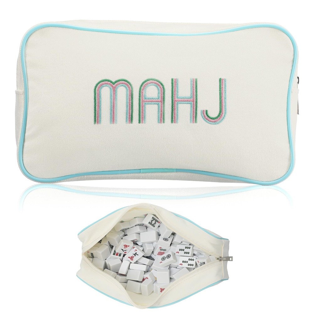 Empty Mahjong Bag Thickened American Mahjong Tiles Bag with Zipper Storage Po…