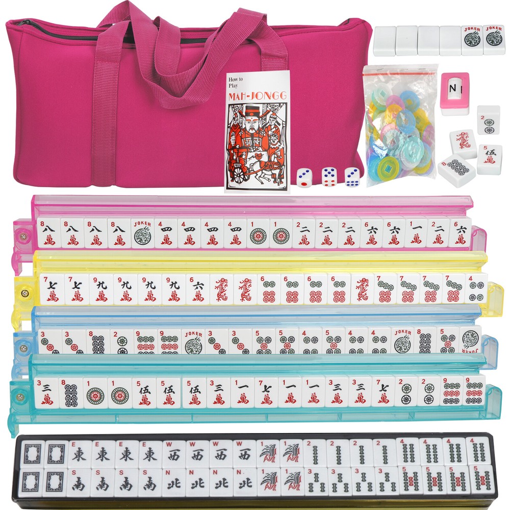 Compact Full 166 Set American Mahjong Home Party Game W/Soft Bag&Instruction