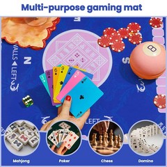 Portable Mahjong Mat Set 32″ x 32″ with 4 Pushers & Racks – Ideal for Table Game