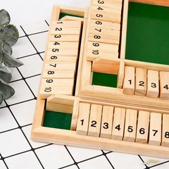 Shut The Box Dice Game Wooden 4 Sided Classic Family Math Game US STOCK