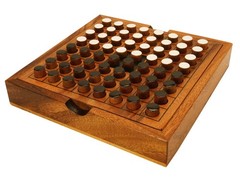 BSIRI Wooden Reversi Othello Board Game 10 inches x 10 inches, Natural Color