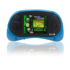 Handheld Game Player 16 Bit 220 HD Video Games 2.5 Inch Blue Headphones Age 3-10