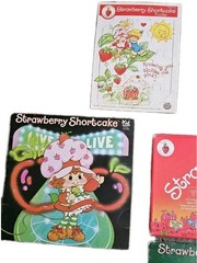 Vintage Strawberry Shortcake Lot- Board Game, 3 Puzzles & 4 Vinyl Records