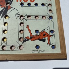 Vtg Wa-Hoo Wahoo Game Board Creative Designs Texas Indian Western Framed Checker