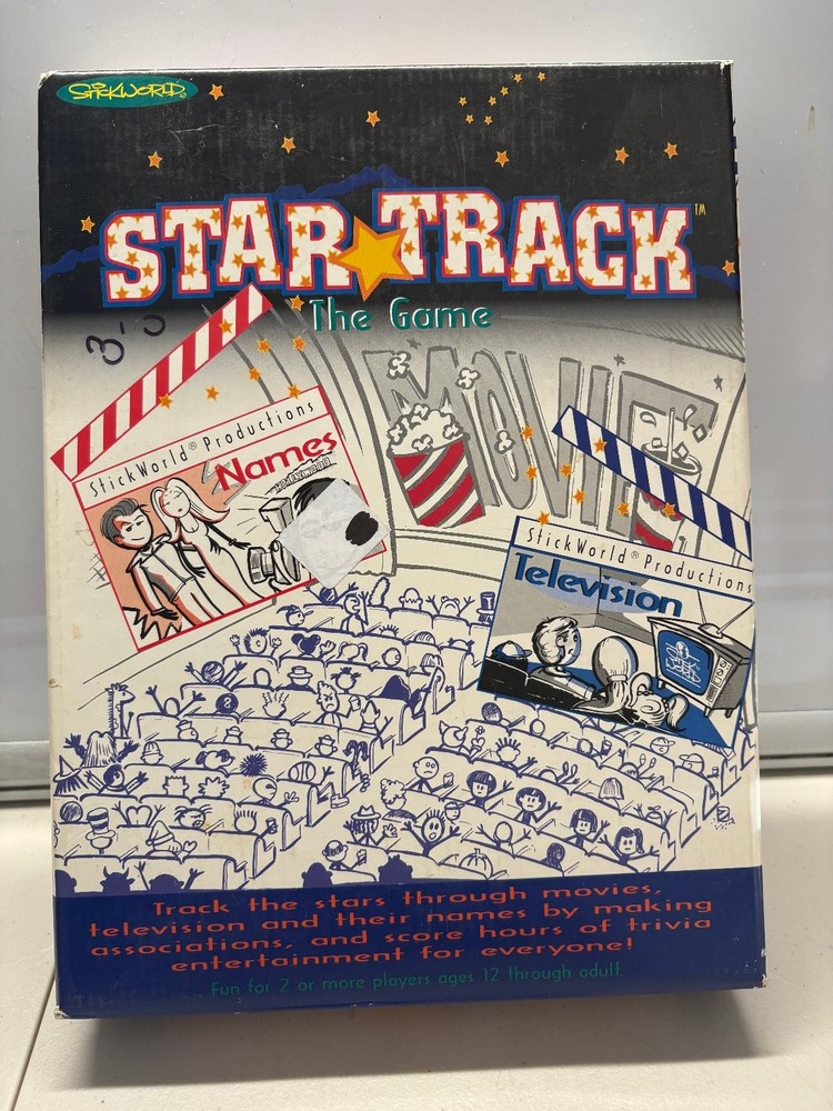 Star Track StickWorld Board Game 2+ Players Ages 12+ Trivia 1997