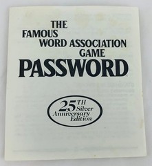 1986 Password Game 25th Edition by Milton Bradley Complete Good Cond FREE SHIP