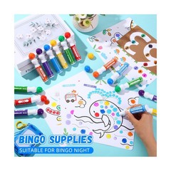 Crtiin 144 Mixed Colors Bingo Dauber Set Dot Markers