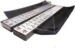 American Mah Jongg Set – 166 Melamine Tiles, 4 Racks, Blue Canvas Bag