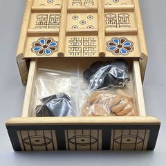 The Royal Game of UR Board Game Ancient Strategy Wood Board w/ Storage Drawer
